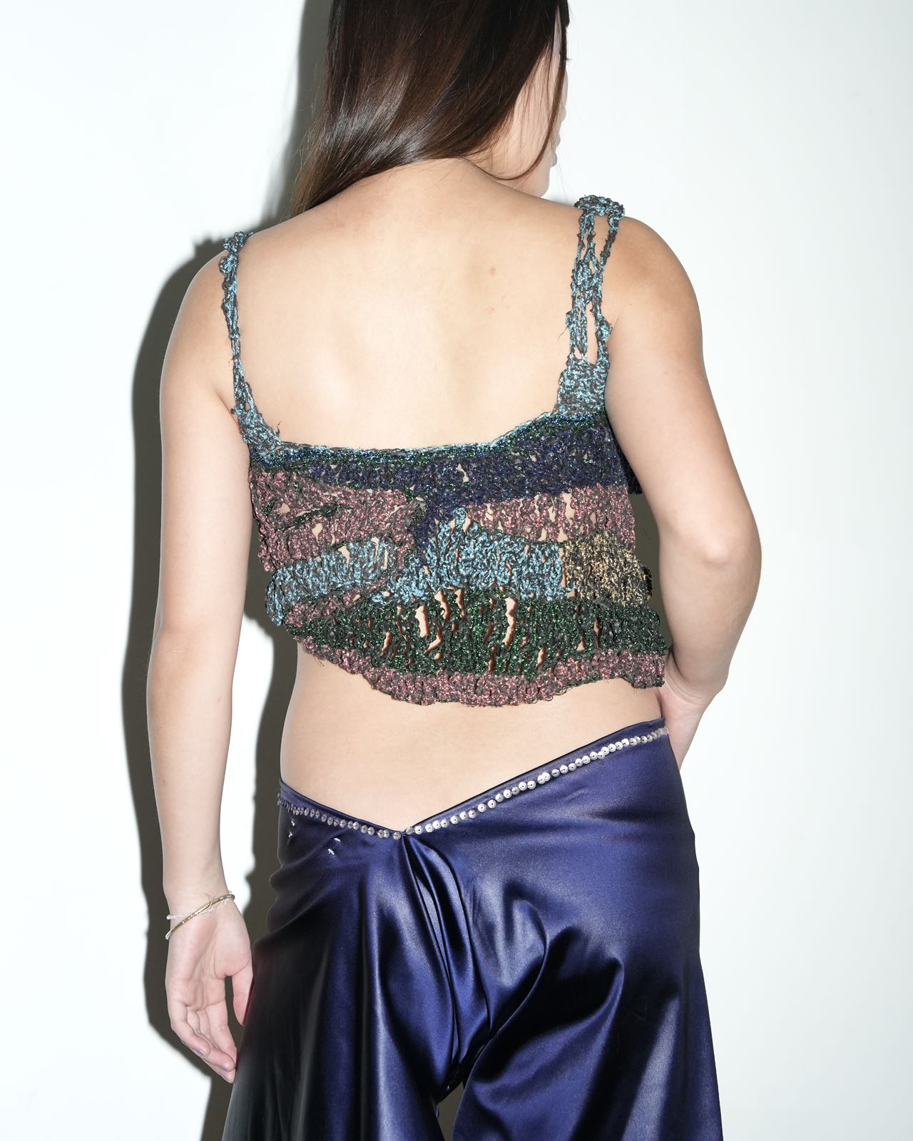 Galactic Hand-Crocheted Sculptural Vest 银河色手工钩织雕塑背心