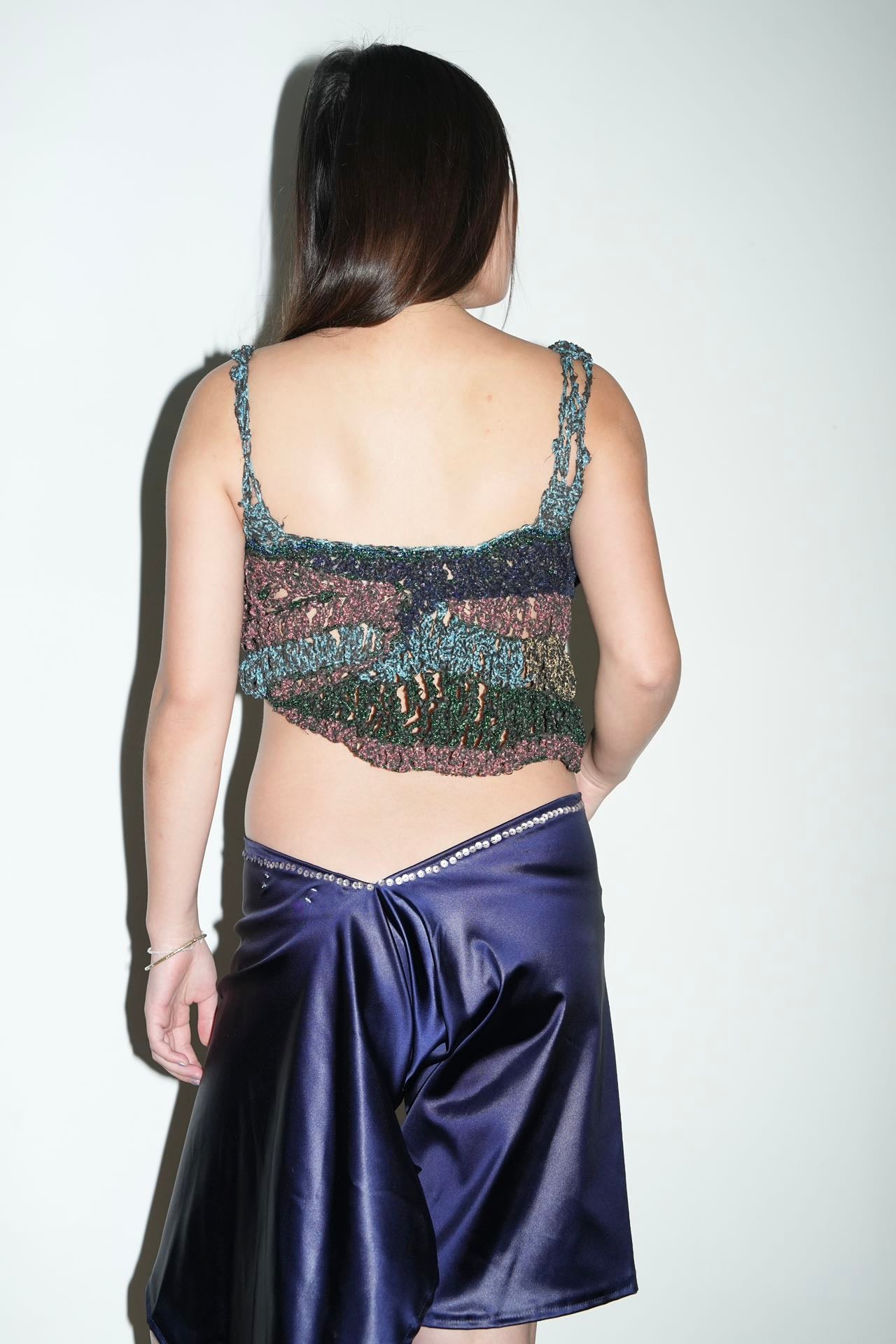 Galactic Hand-Crocheted Sculptural Vest 银河色手工钩织雕塑背心