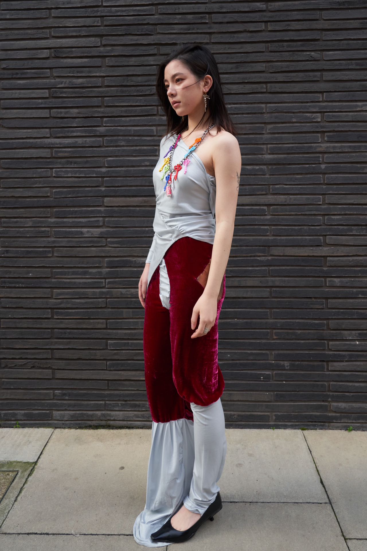 Cosmic Draped Silk Jersey Set 宇宙流动感丝绸拼接套装