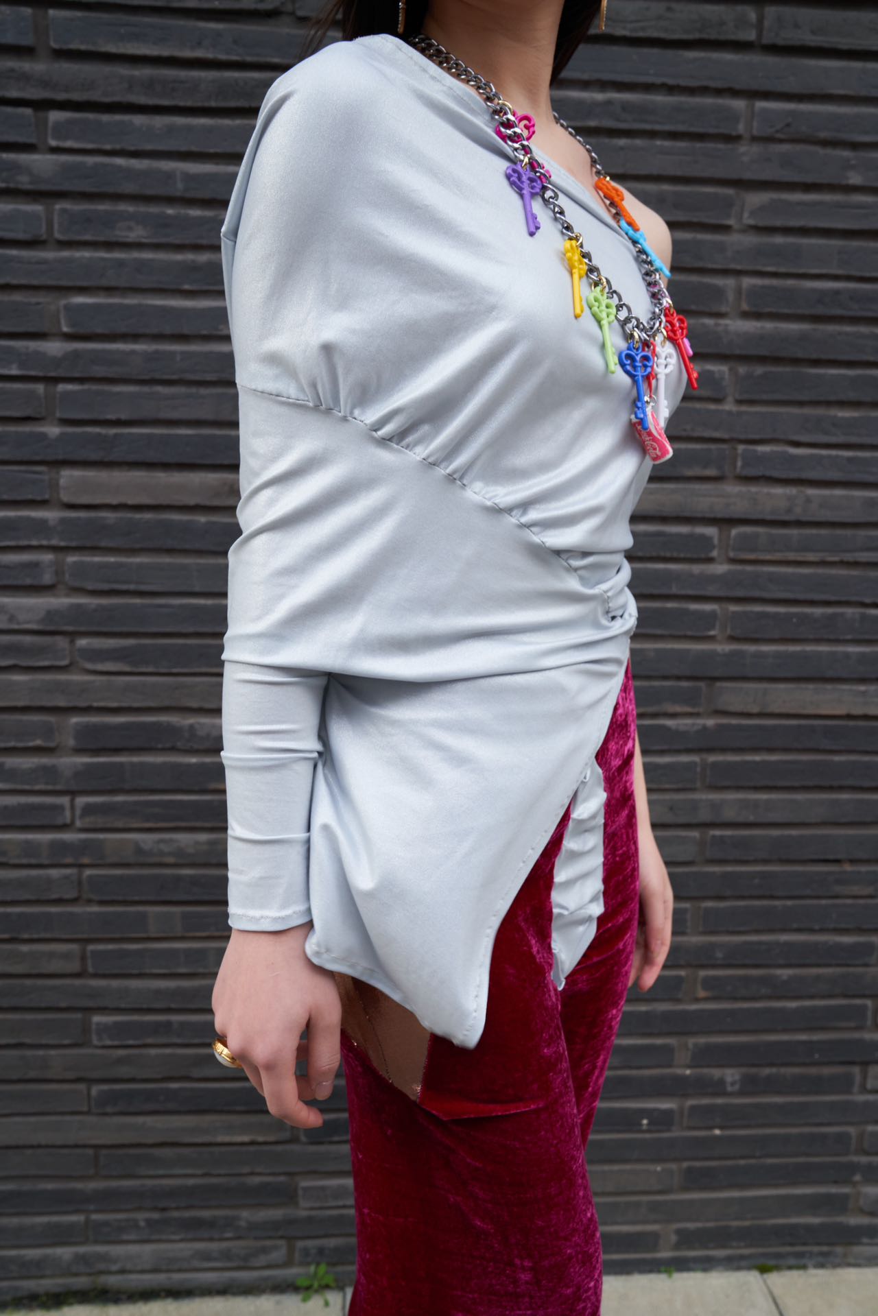 Cosmic Draped Silk Jersey Set 宇宙流动感丝绸拼接套装