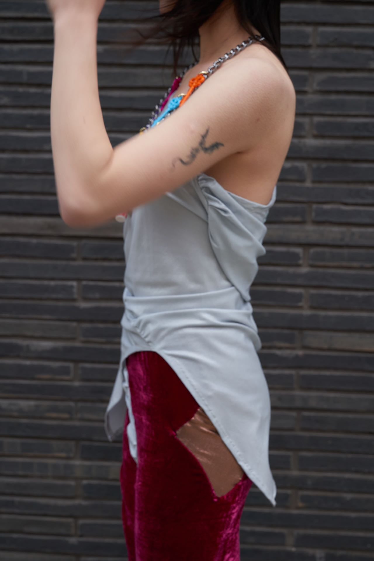 Cosmic Draped Silk Jersey Set 宇宙流动感丝绸拼接套装