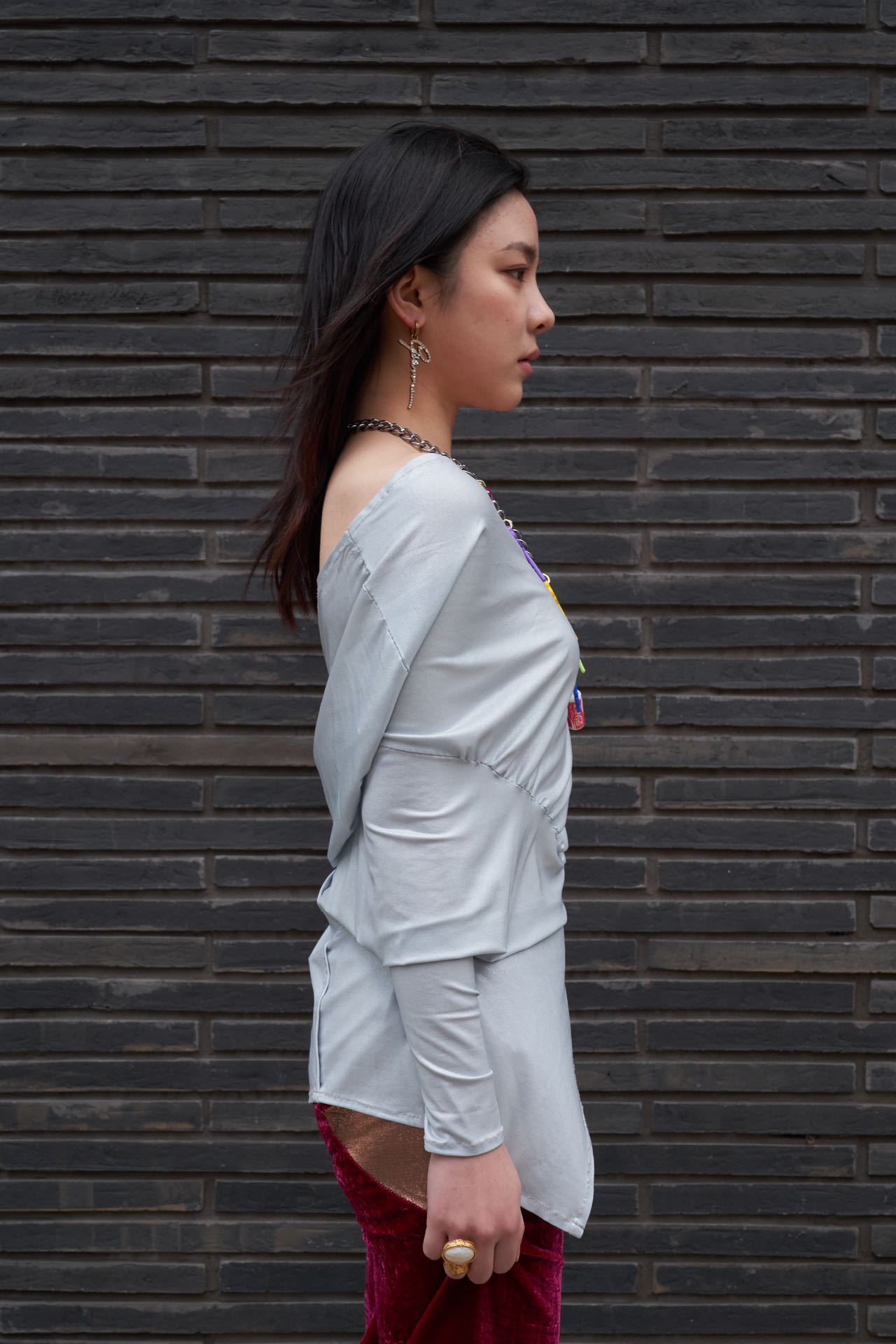Cosmic Draped Silk Jersey Set 宇宙流动感丝绸拼接套装