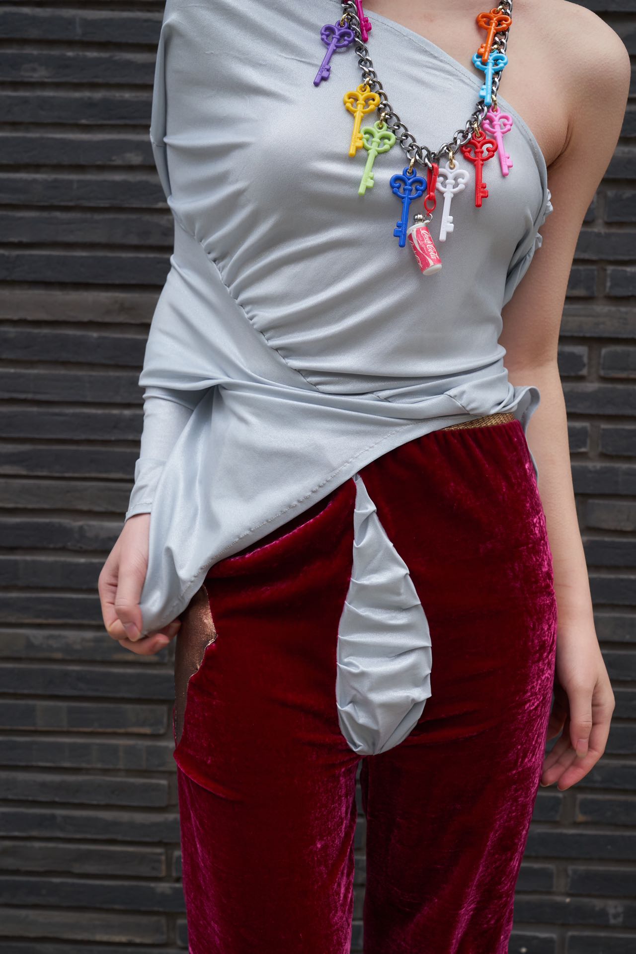 Cosmic Draped Silk Jersey Set 宇宙流动感丝绸拼接套装