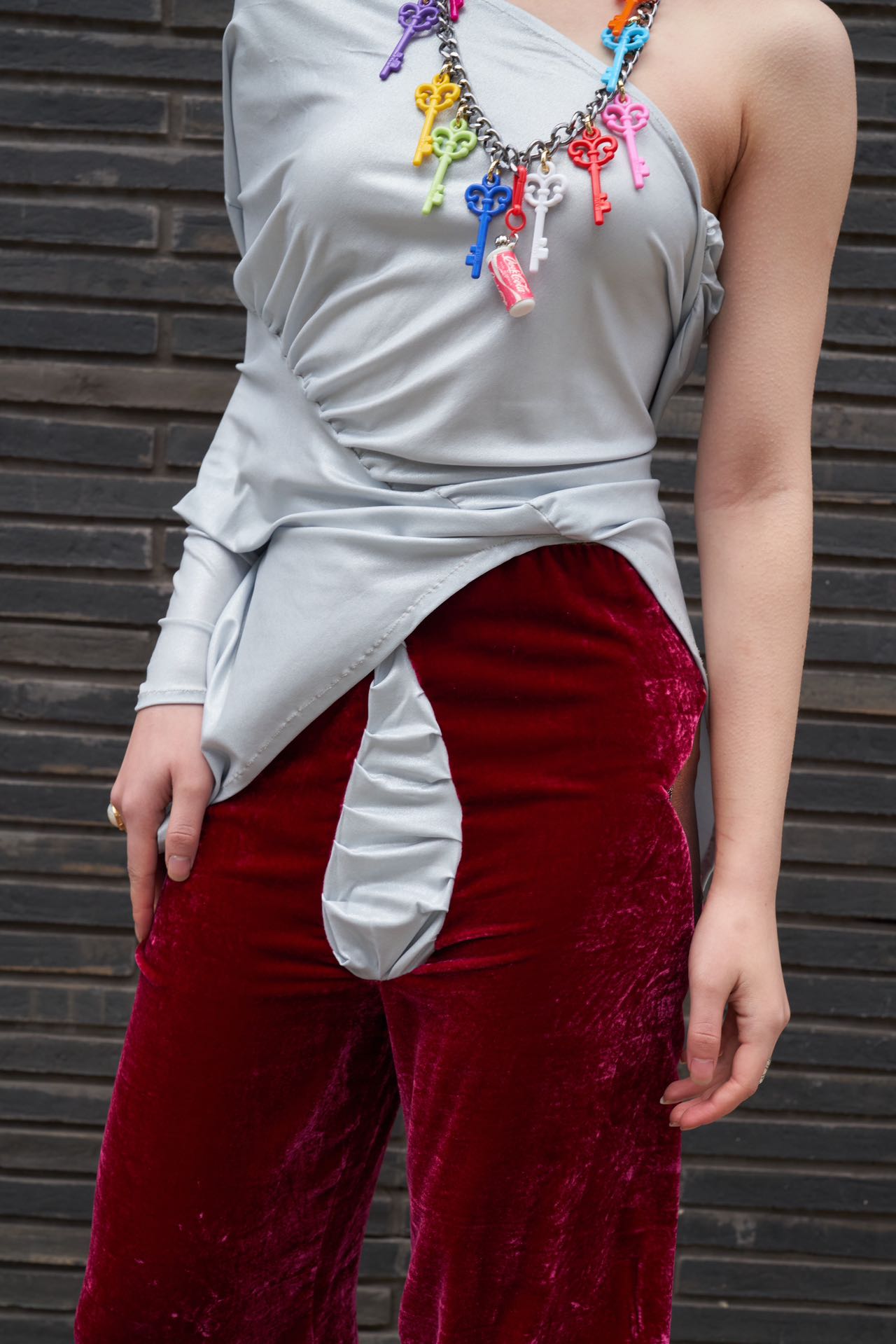 Cosmic Draped Silk Jersey Set 宇宙流动感丝绸拼接套装