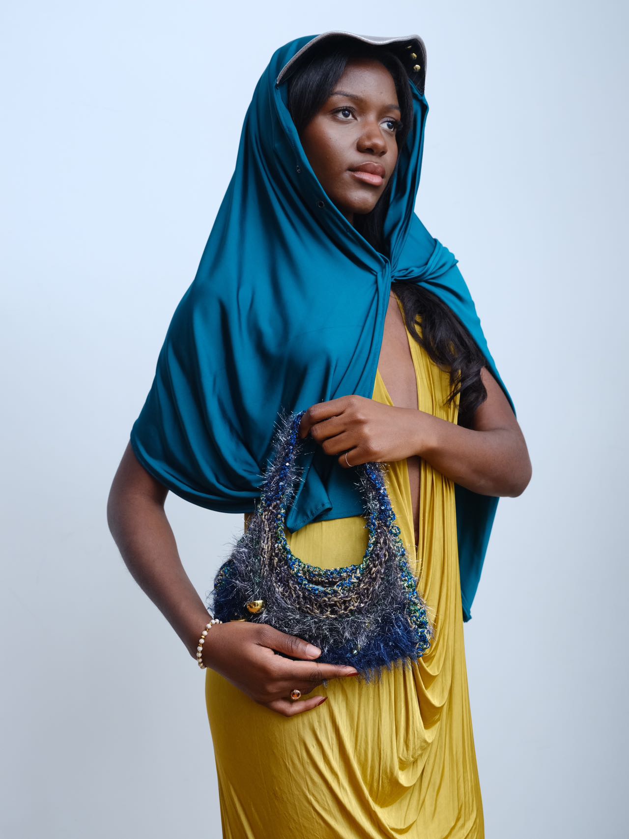 Metallic Hand Crochet Gold Hardware Handbag