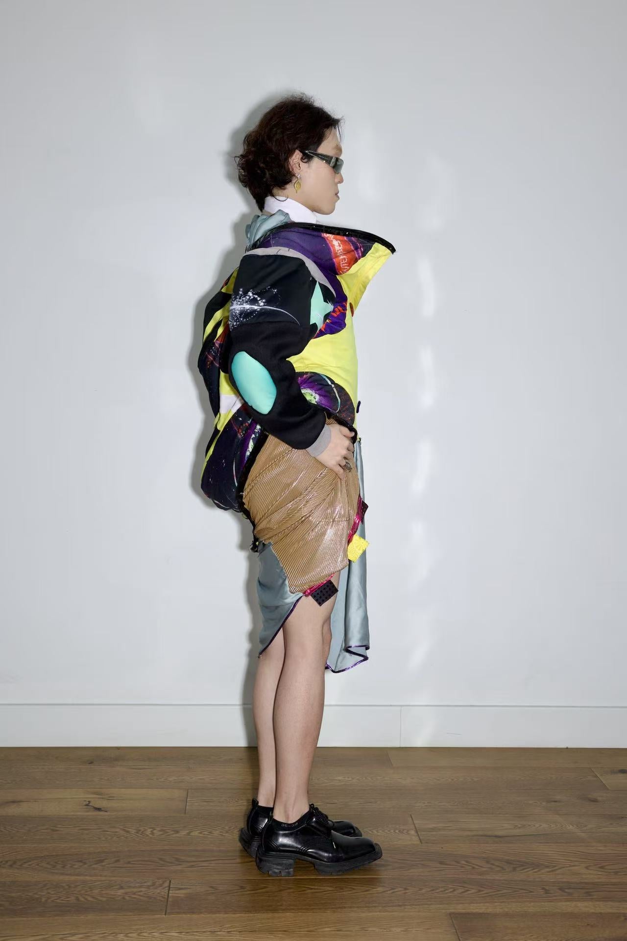 Cosmic Upcycled Jersey Layered Coat 宇宙主题重塑拼接双层夹克裙