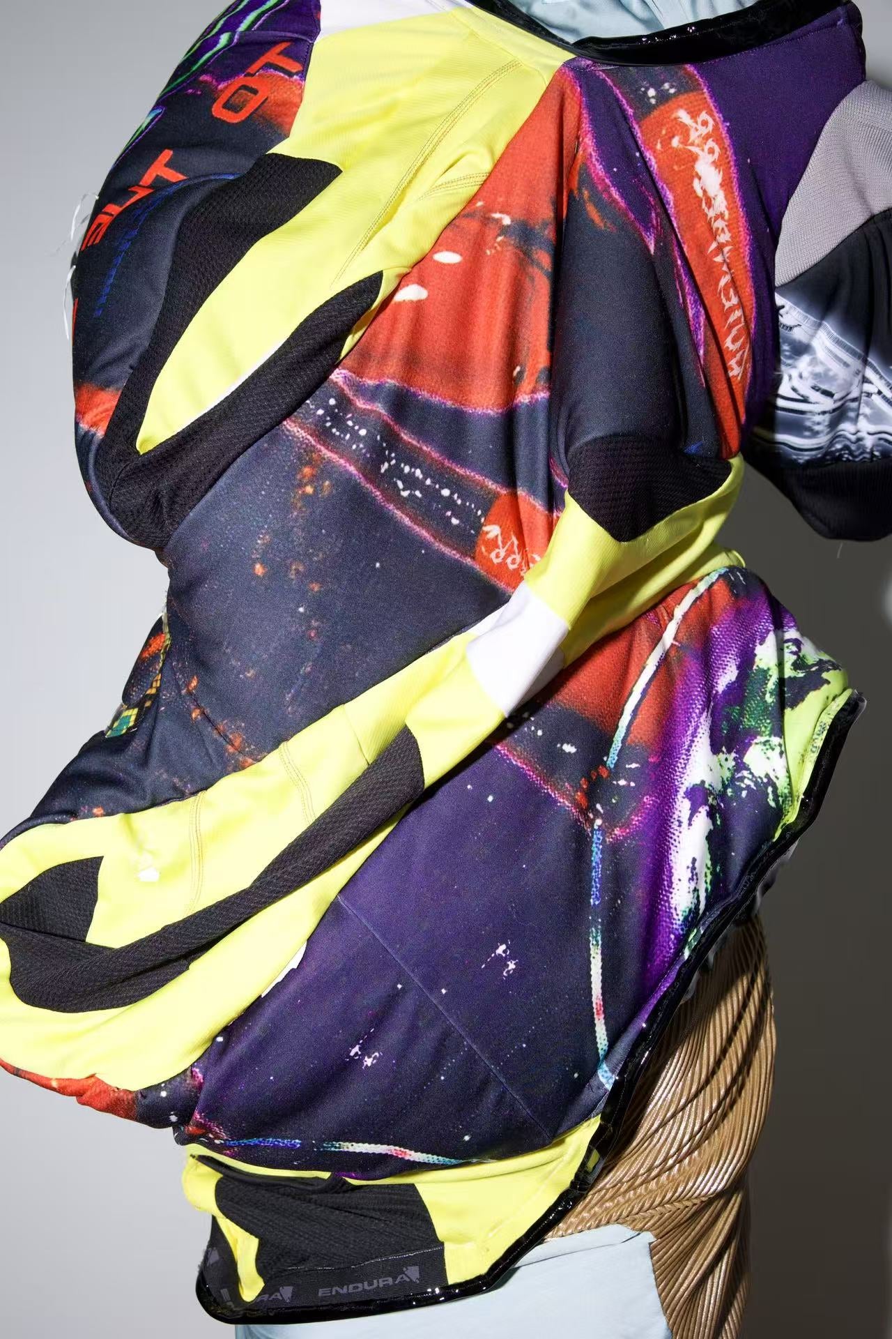 Cosmic Upcycled Jersey Layered Coat 宇宙主题重塑拼接双层夹克裙