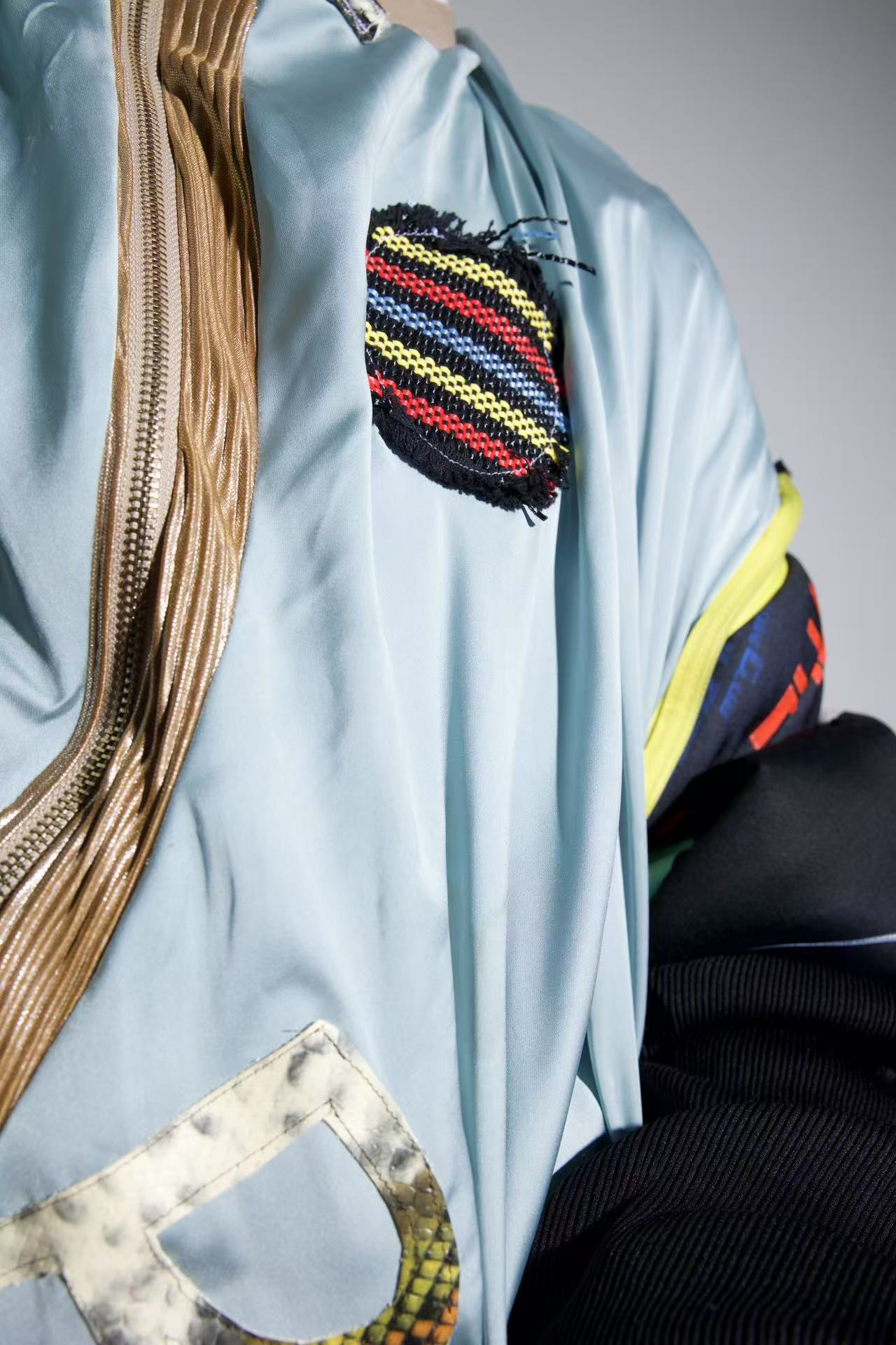 Cosmic Upcycled Jersey Layered Coat 宇宙主题重塑拼接双层夹克裙