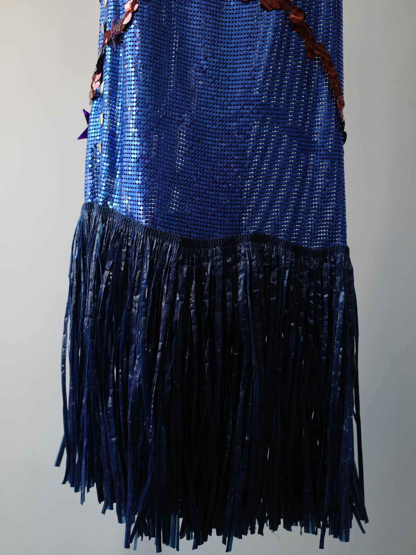 Galactic Blue Chainmail Fringe Party Dress 星际蓝流苏亮片链甲连衣裙