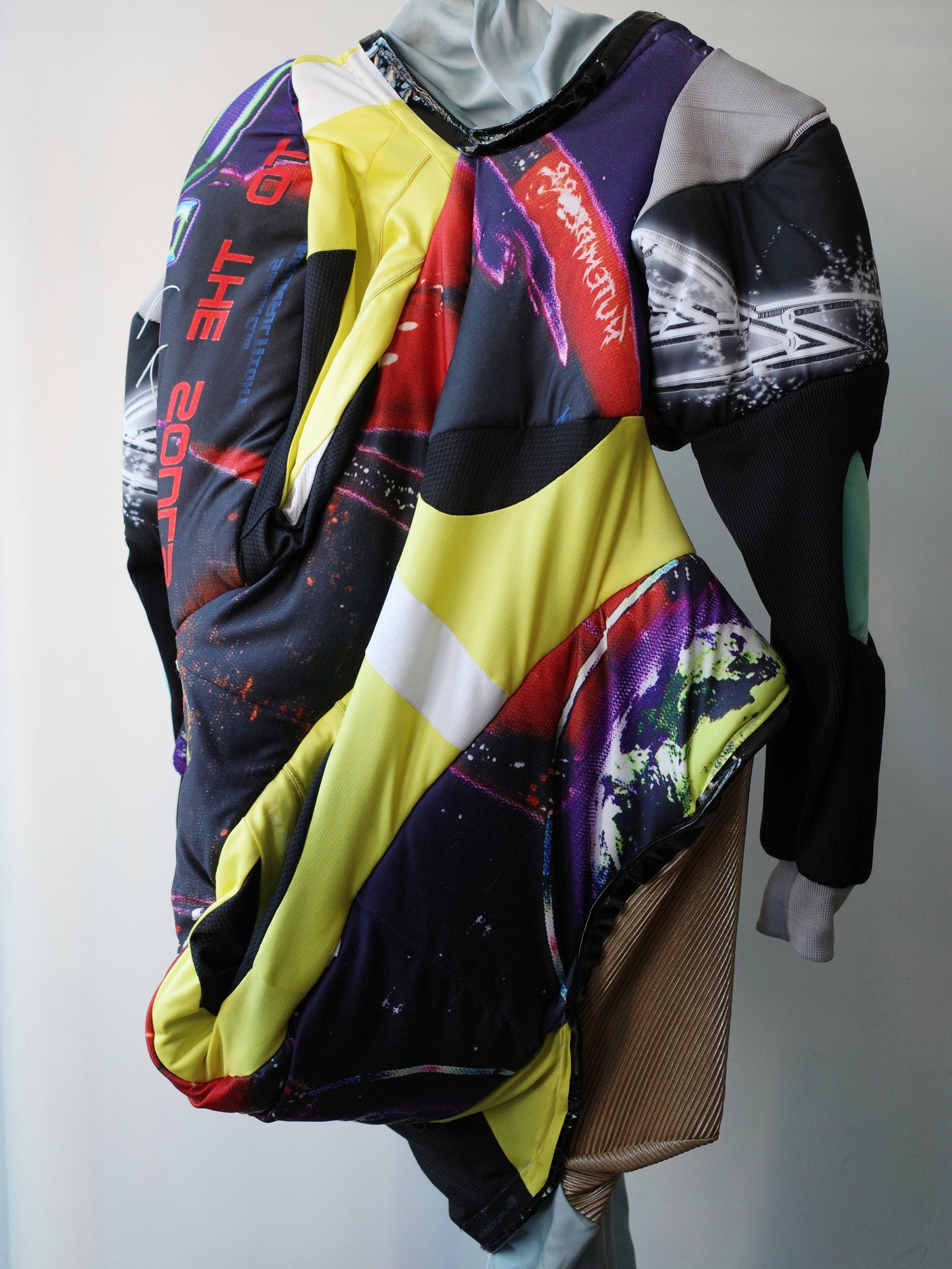 Cosmic Upcycled Jersey Layered Coat 宇宙主题重塑拼接双层夹克裙
