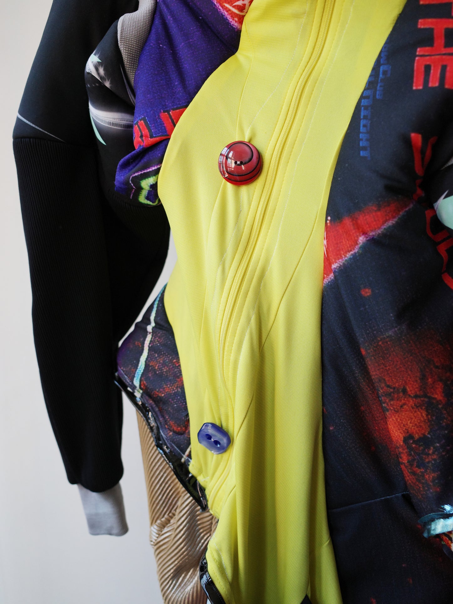 Cosmic Upcycled Jersey Layered Coat 宇宙主题重塑拼接双层夹克裙