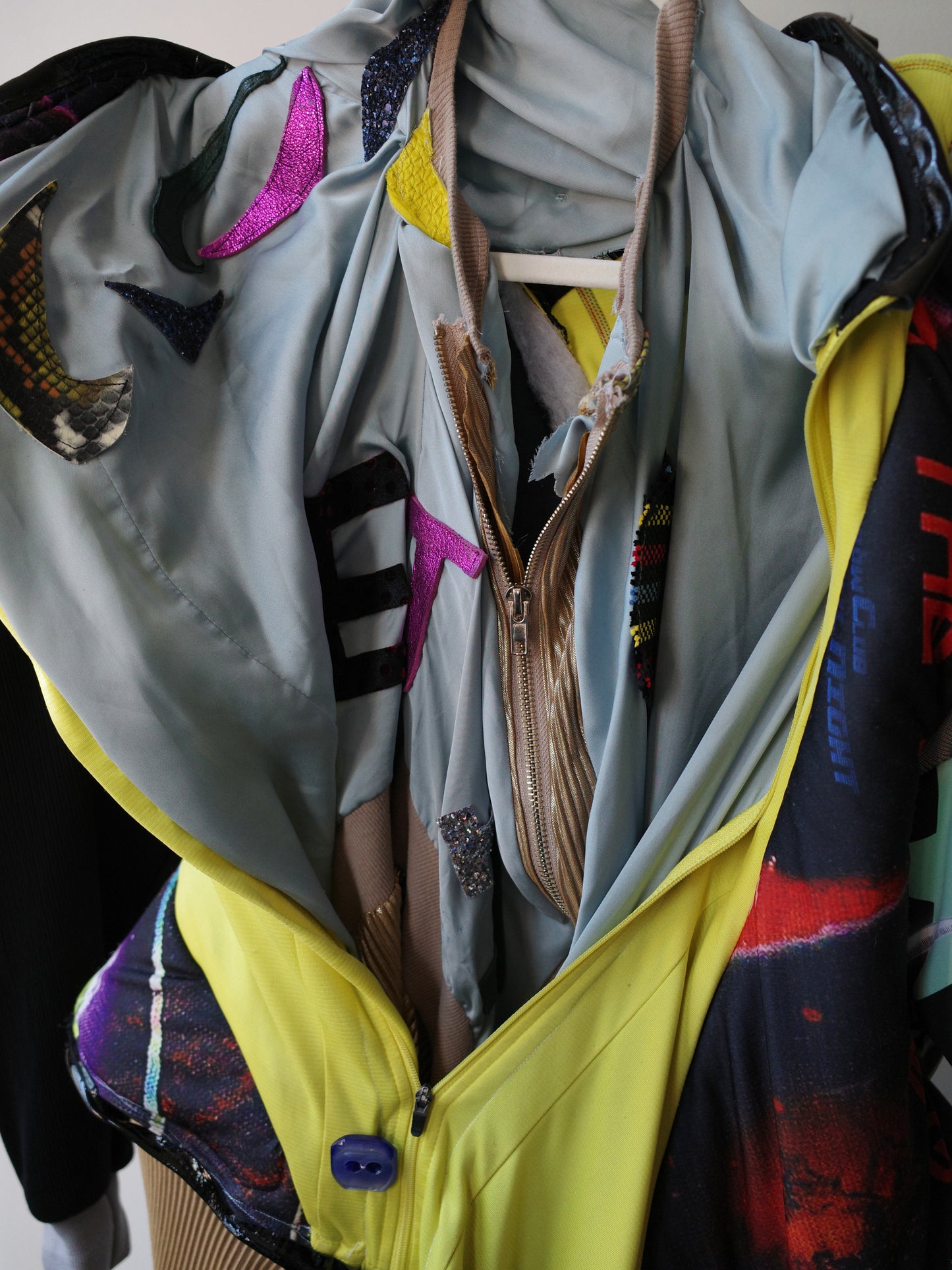 Cosmic Upcycled Jersey Layered Coat 宇宙主题重塑拼接双层夹克裙