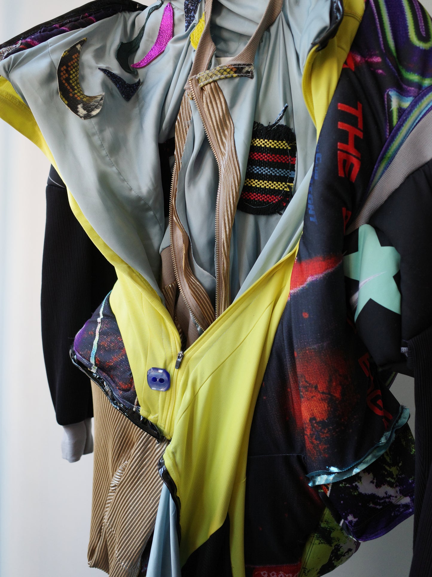 Cosmic Upcycled Jersey Layered Coat 宇宙主题重塑拼接双层夹克裙