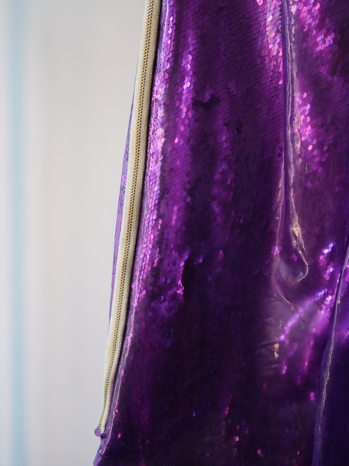 Double-Layer Sequin PVC Trousers 亮片PVC双层长裤