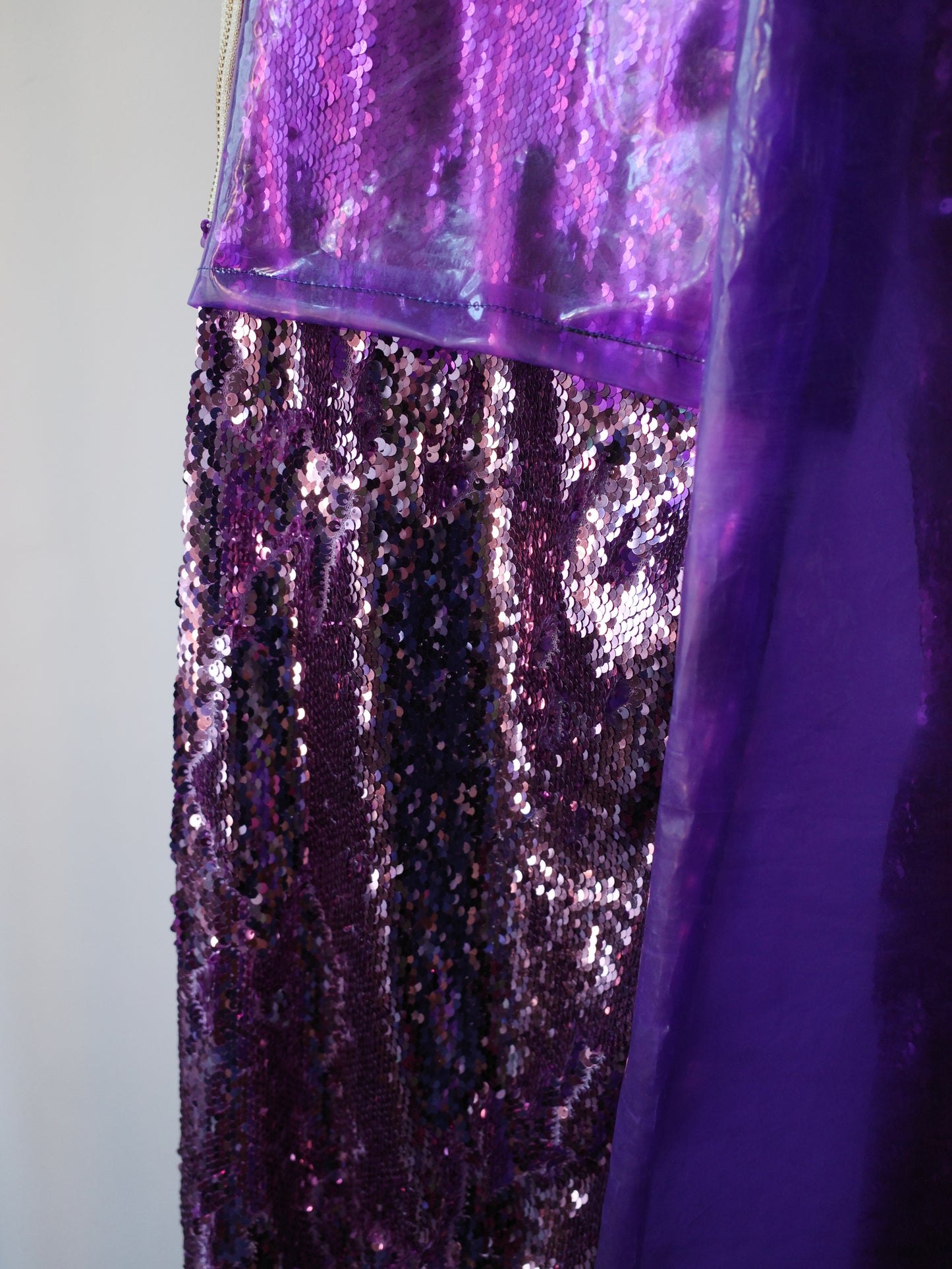 Double-Layer Sequin PVC Trousers 亮片PVC双层长裤