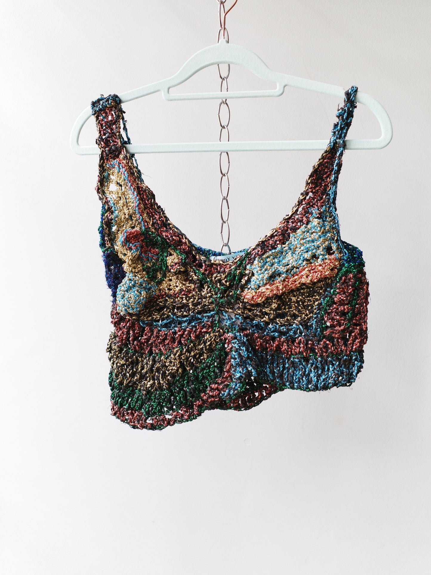 Galactic Hand-Crocheted Sculptural Vest 银河色手工钩织雕塑背心