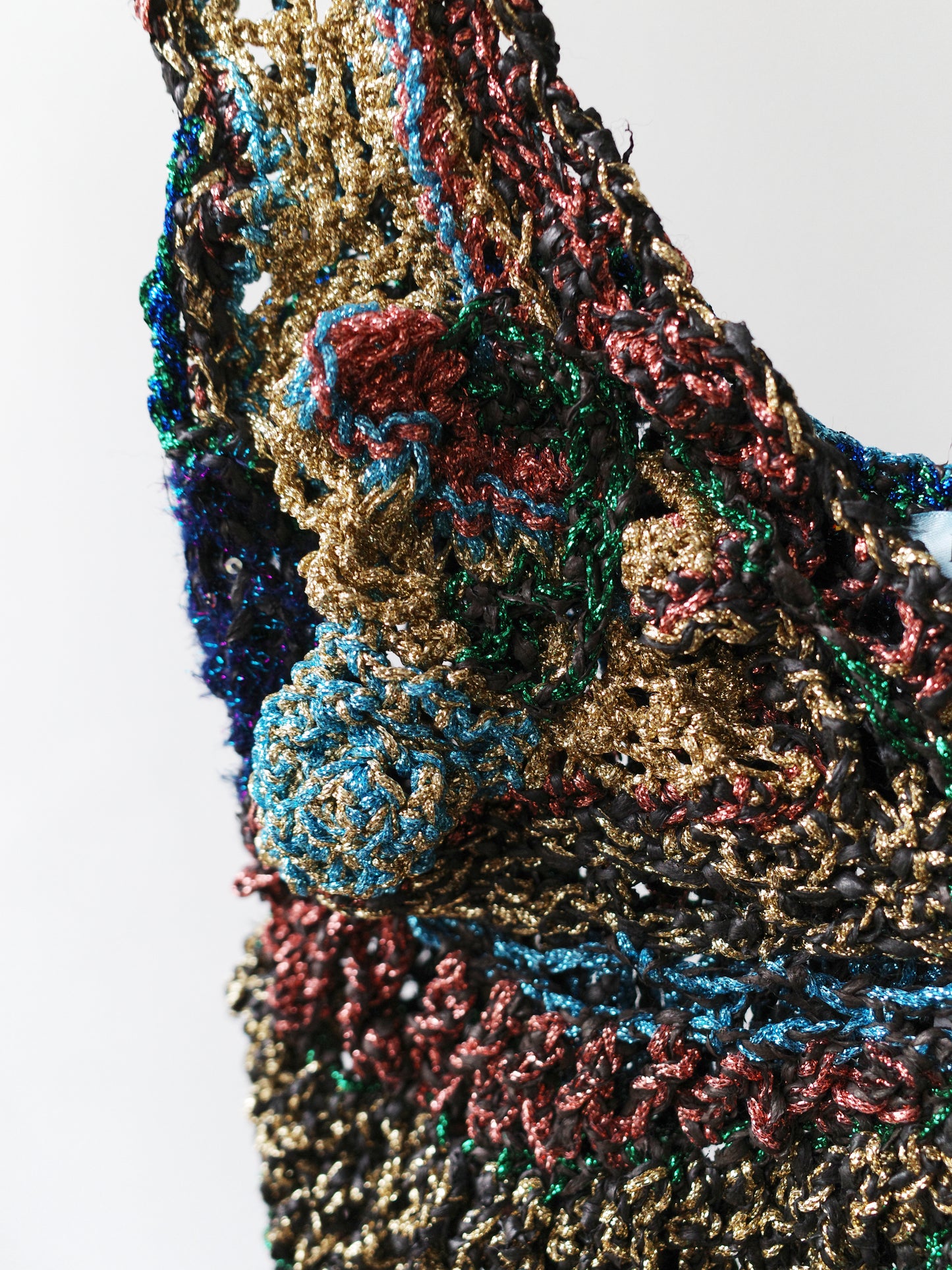 Galactic Hand-Crocheted Sculptural Vest 银河色手工钩织雕塑背心