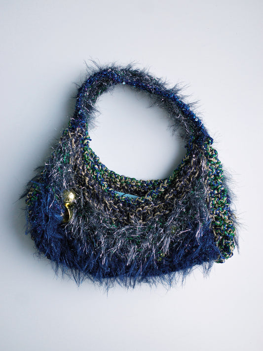 Metallic Hand Crochet Gold Hardware Handbag