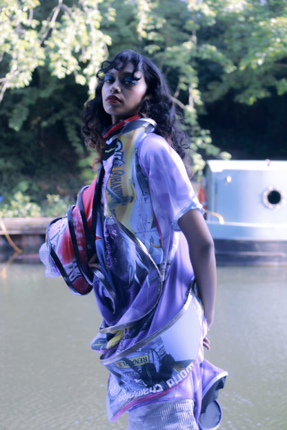 Circular Deconstructed Futuristic Jersey Dress