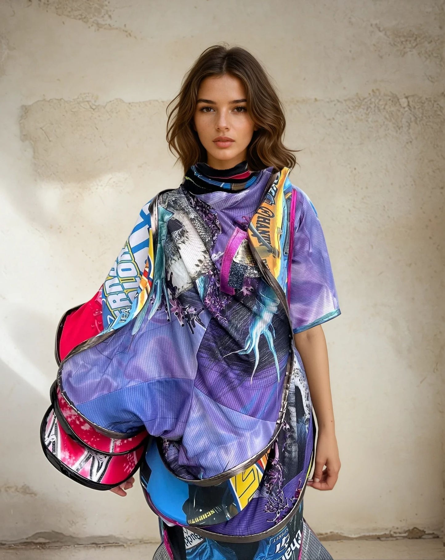 Circular Deconstructed Futuristic Jersey Dress