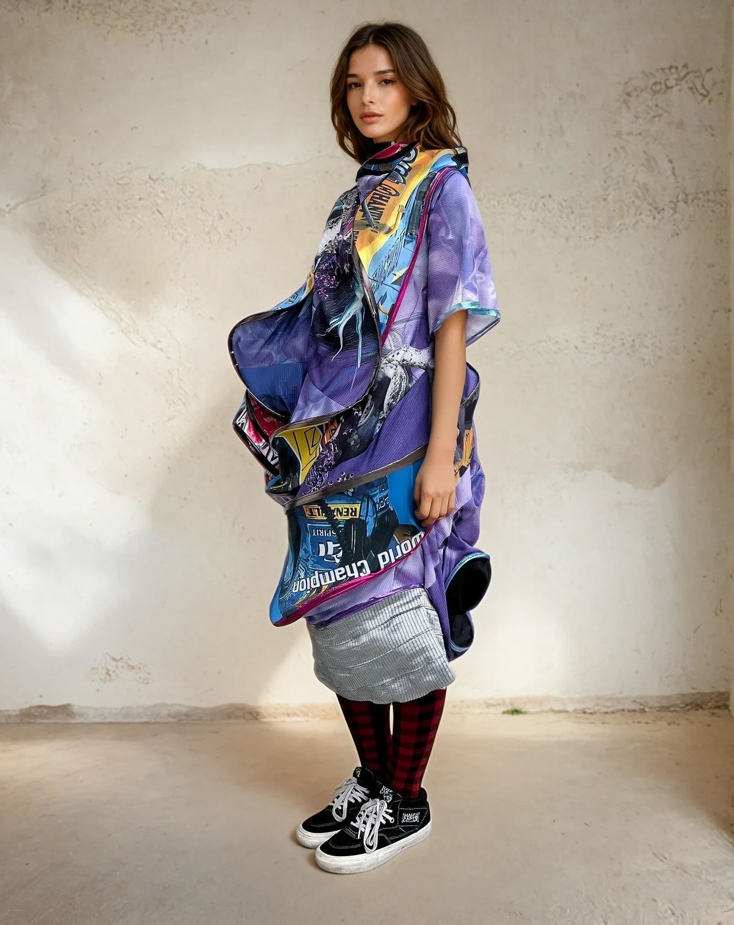 Circular Deconstructed Futuristic Jersey Dress