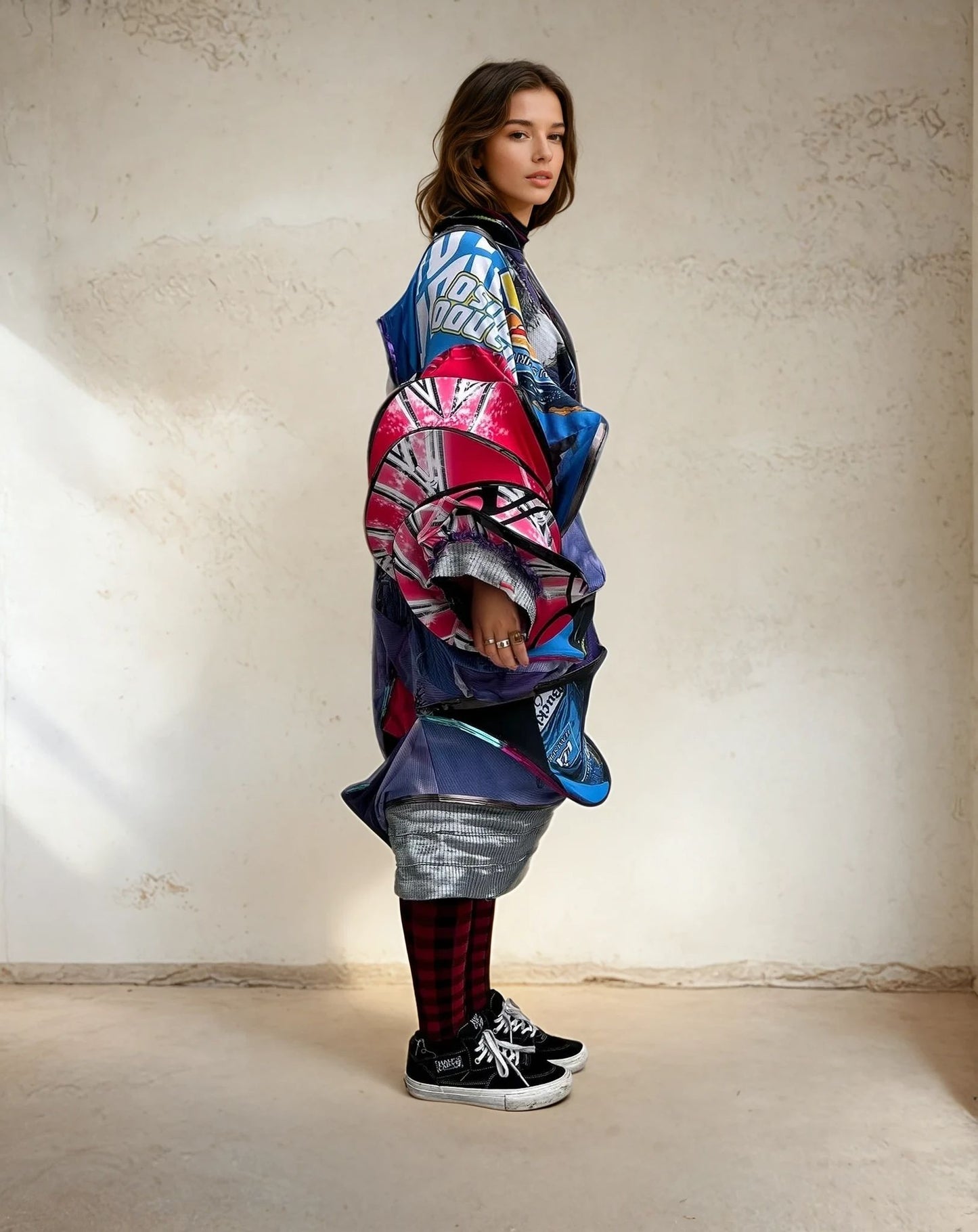 Circular Deconstructed Futuristic Jersey Dress