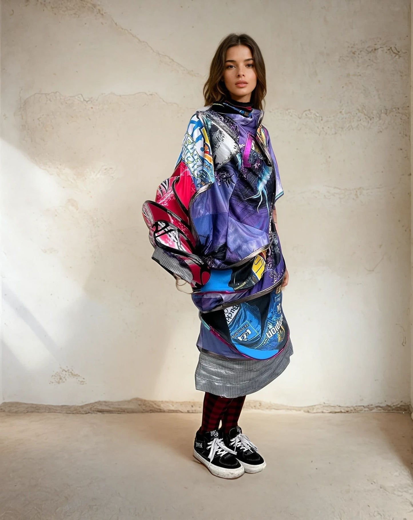 Circular Deconstructed Futuristic Jersey Dress