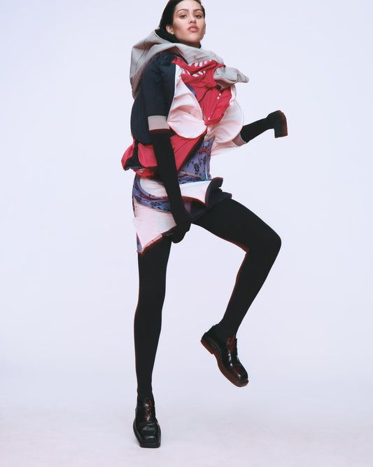 Cosmic Collage Draped Jersey Dress 宇宙拼贴褶裥连衣裙