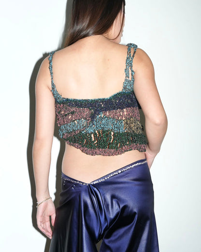 Galactic Hand-Crocheted Sculptural Vest 银河色手工钩织雕塑背心