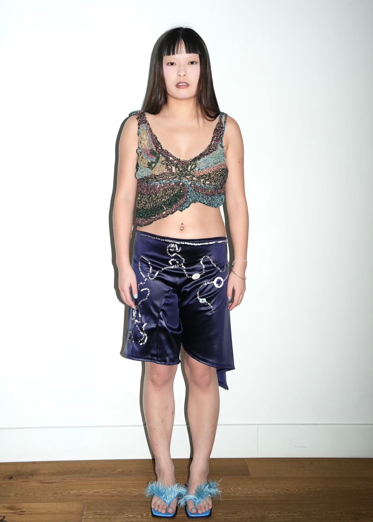 Galactic Hand-Crocheted Sculptural Vest 银河色手工钩织雕塑背心