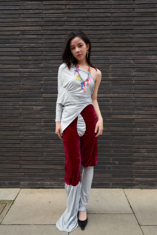 Cosmic Draped Silk Jersey Set 宇宙流动感丝绸拼接套装