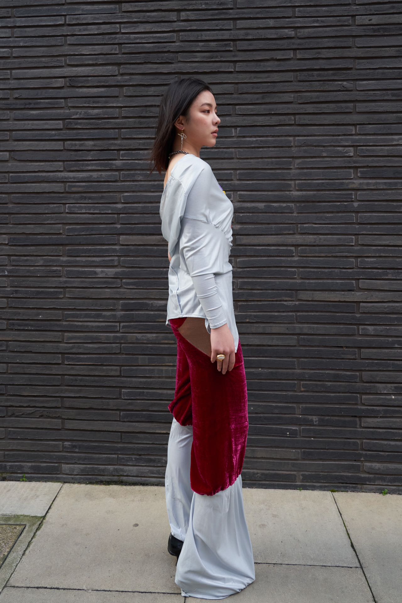 Cosmic Draped Silk Jersey Set 宇宙流动感丝绸拼接套装