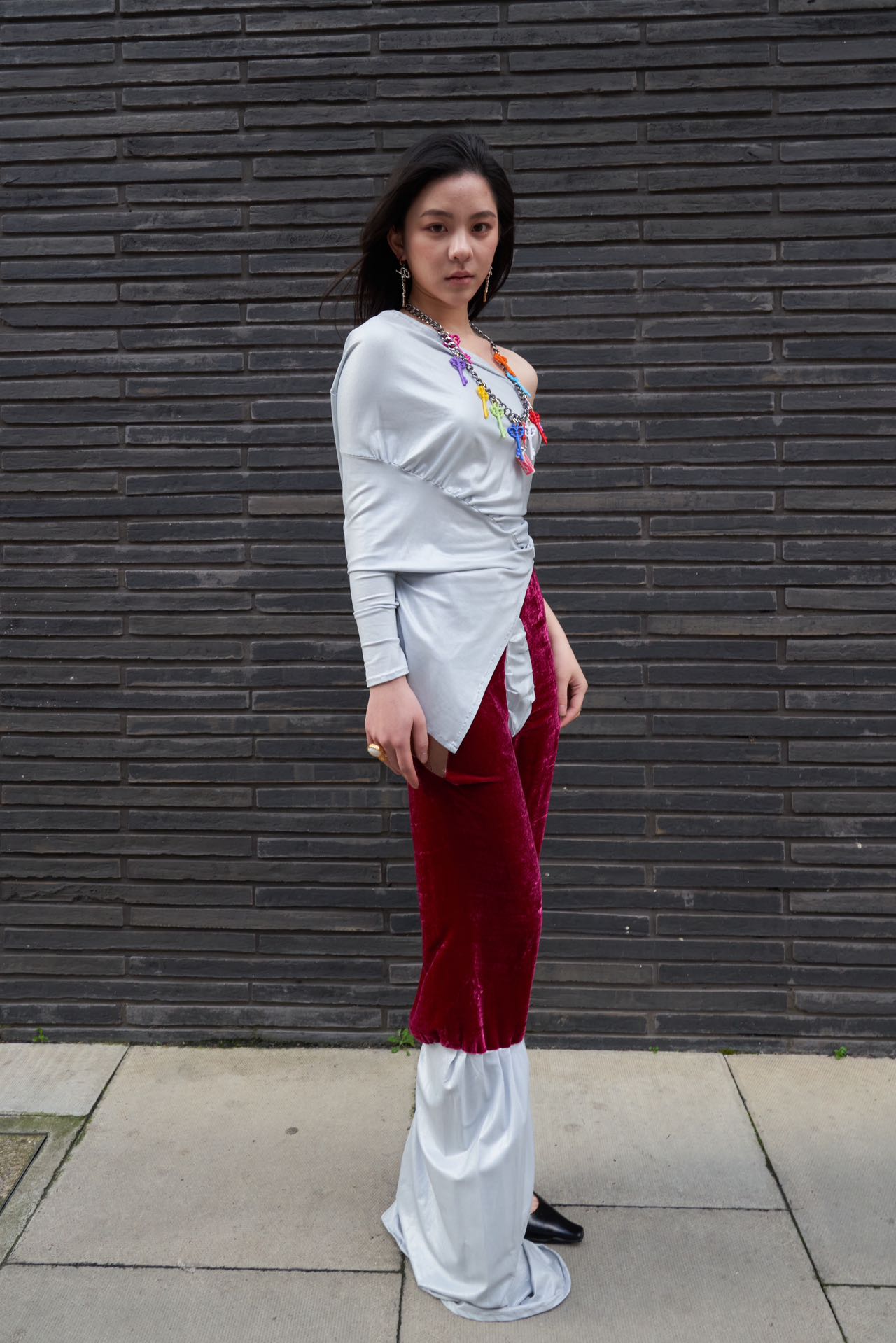 Cosmic Draped Silk Jersey Set 宇宙流动感丝绸拼接套装