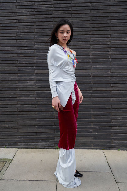 Cosmic Draped Silk Jersey Set 宇宙流动感丝绸拼接套装