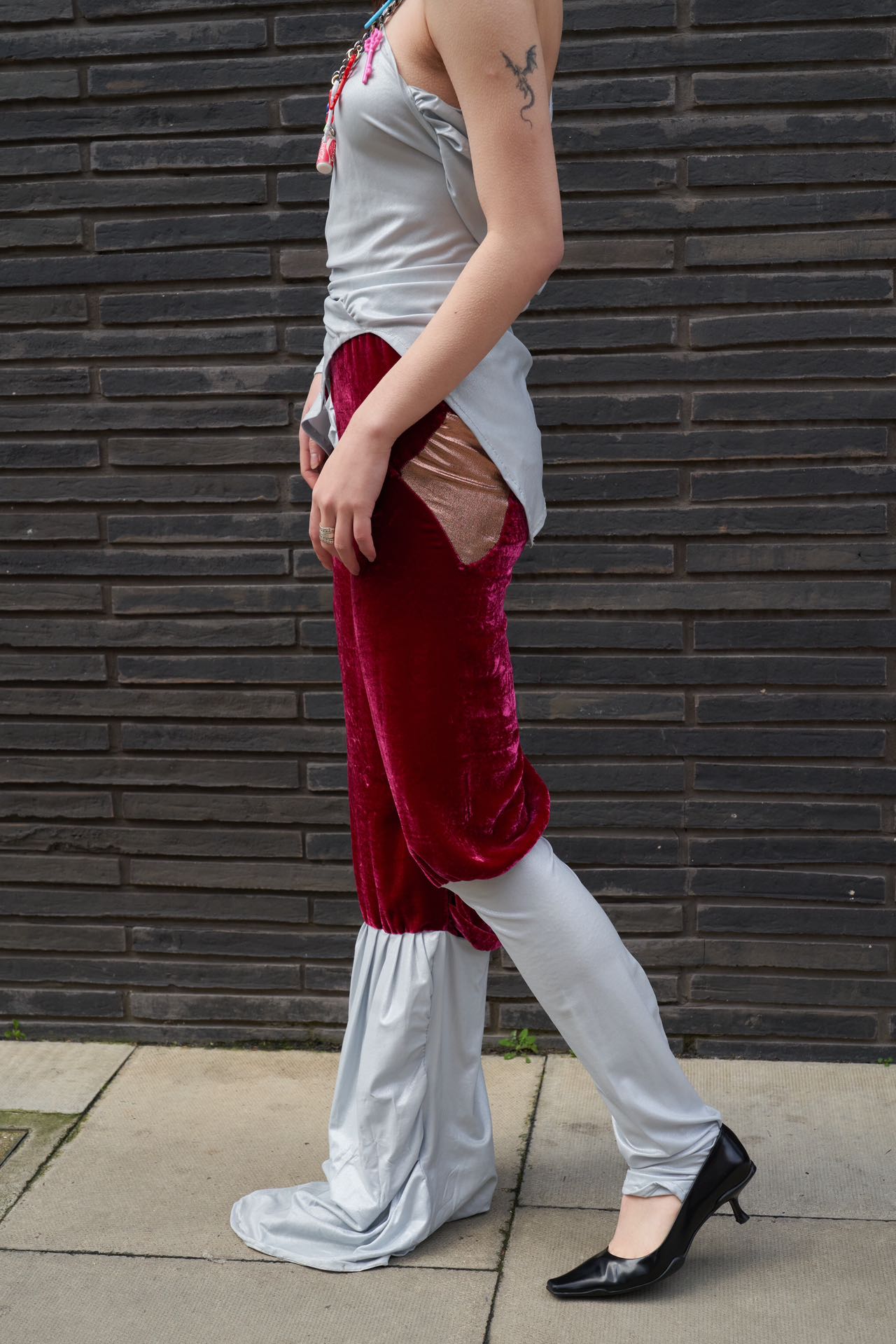 Cosmic Draped Silk Jersey Set 宇宙流动感丝绸拼接套装
