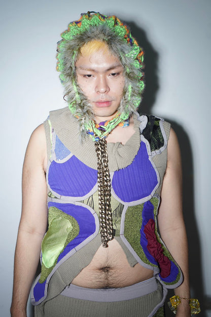 Hand Crochet Lucid Club Kid Gold Chain Hood