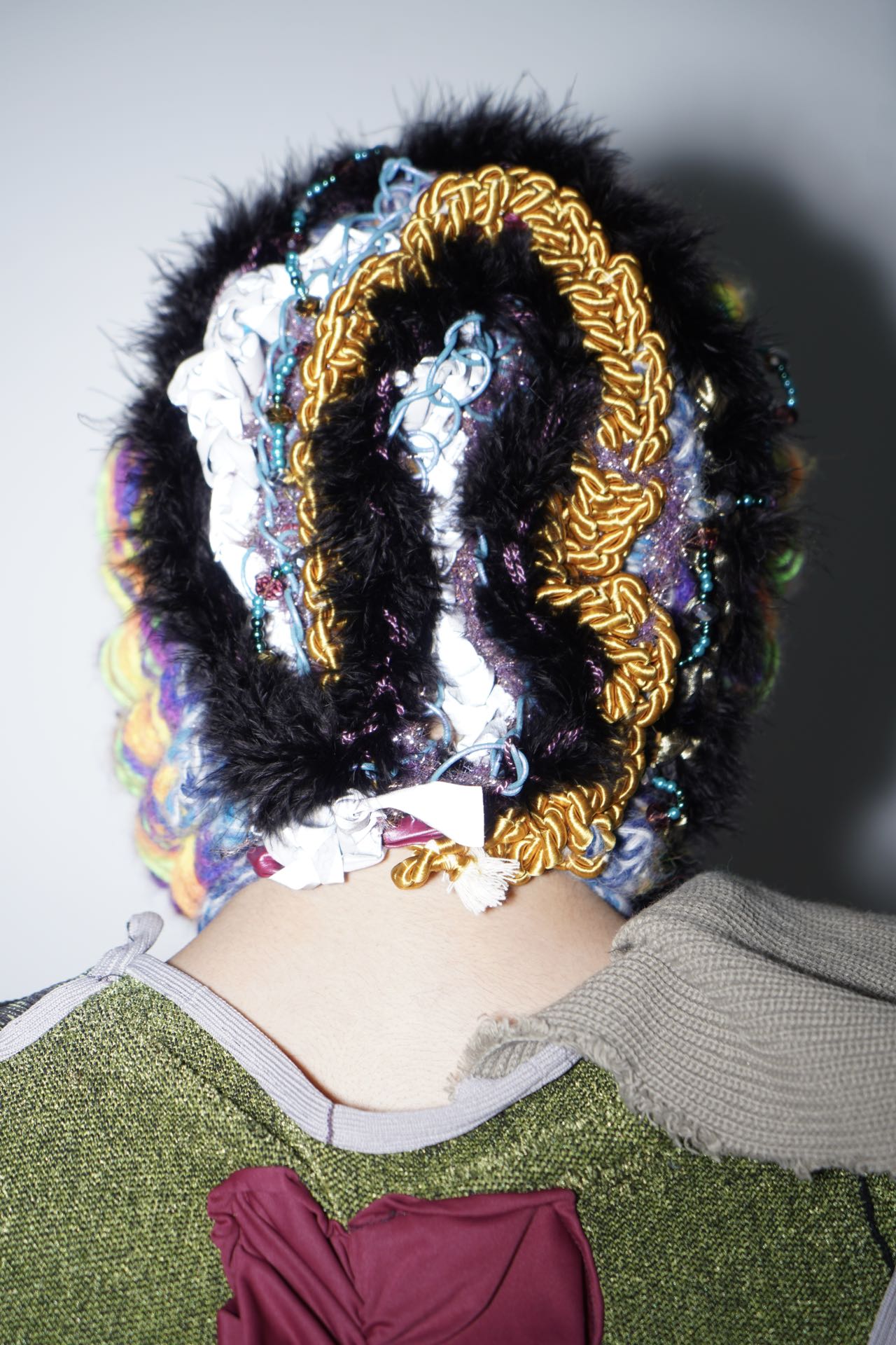Hand Crochet Lucid Club Kid Gold Chain Hood