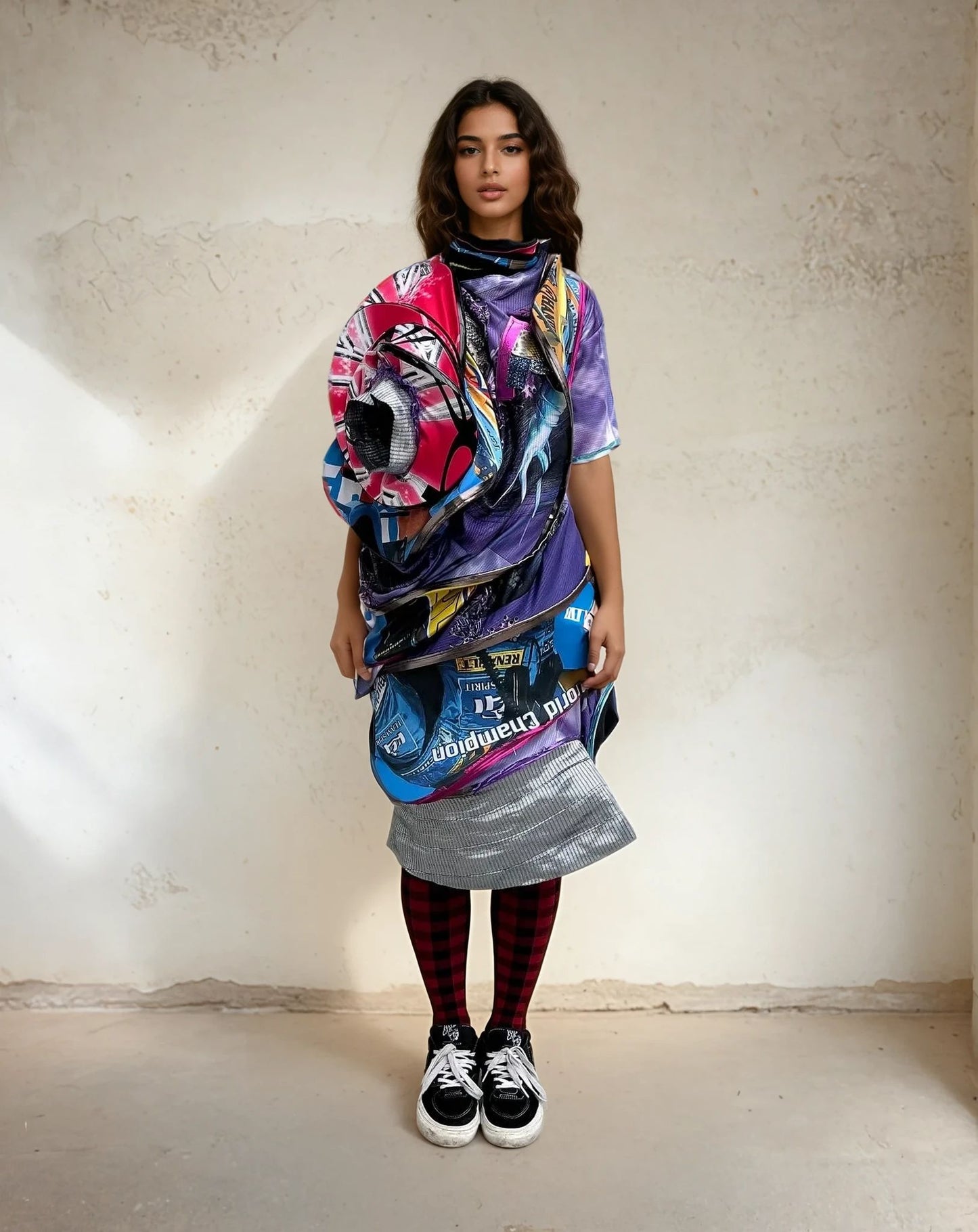 Circular Deconstructed Futuristic Jersey Dress
