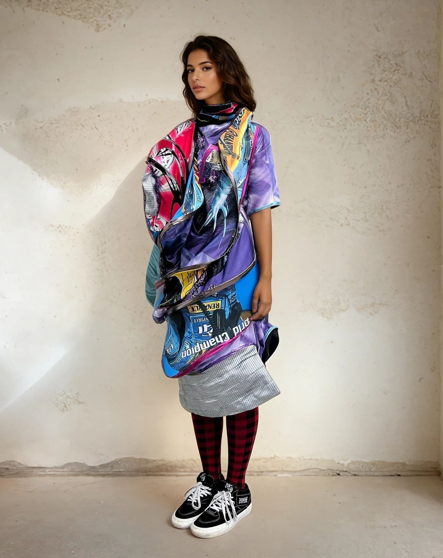 Circular Deconstructed Futuristic Jersey Dress