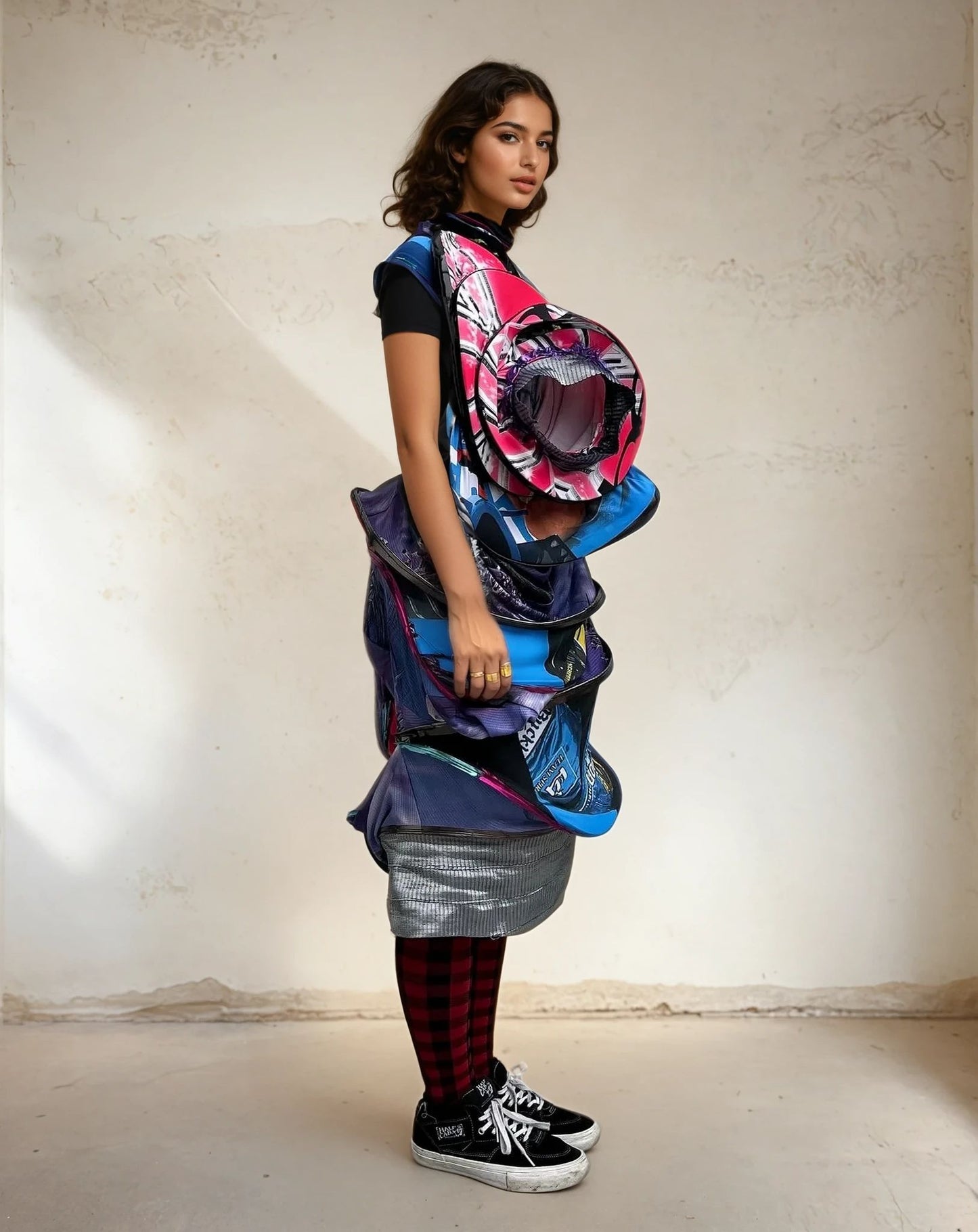 Circular Deconstructed Futuristic Jersey Dress