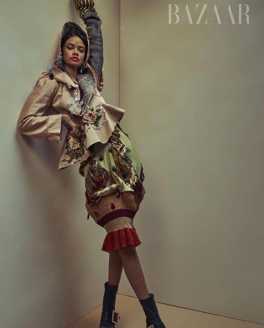 'Last Emperor' Pink Embroidery Floral Tailored Oversized Hood Silk Jacket