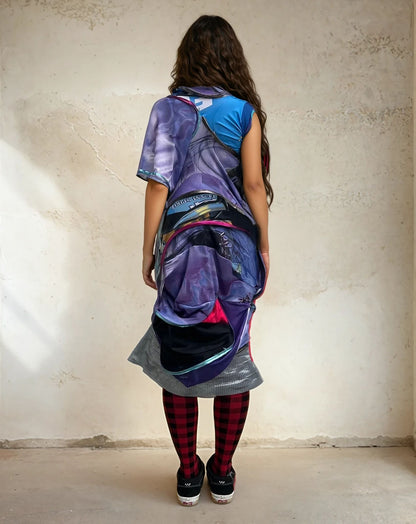 Circular Deconstructed Futuristic Jersey Dress