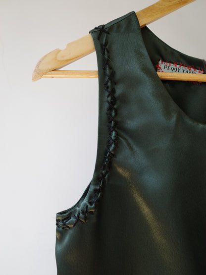 Faux Fur Panel Badge Dress 仿毛拼接徽章连衣裙