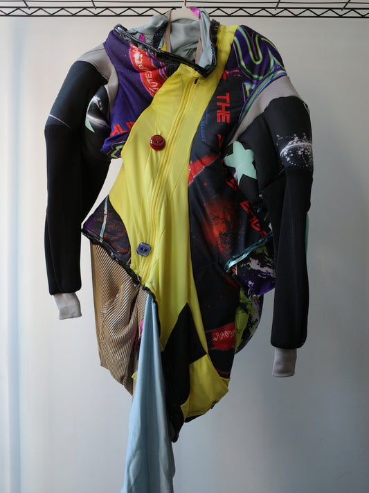 Cosmic Upcycled Jersey Layered Coat 宇宙主题重塑拼接双层夹克裙