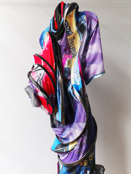 Circular Deconstructed Futuristic Jersey Dress