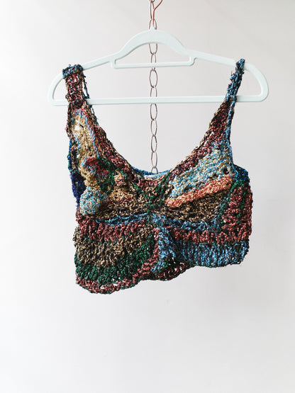 Galactic Hand-Crocheted Sculptural Vest 银河色手工钩织雕塑背心