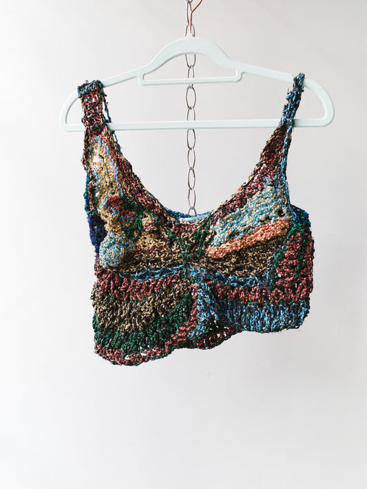 Galactic Hand-Crocheted Sculptural Vest 银河色手工钩织雕塑背心