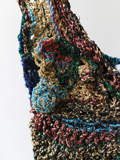 Galactic Hand-Crocheted Sculptural Vest 银河色手工钩织雕塑背心